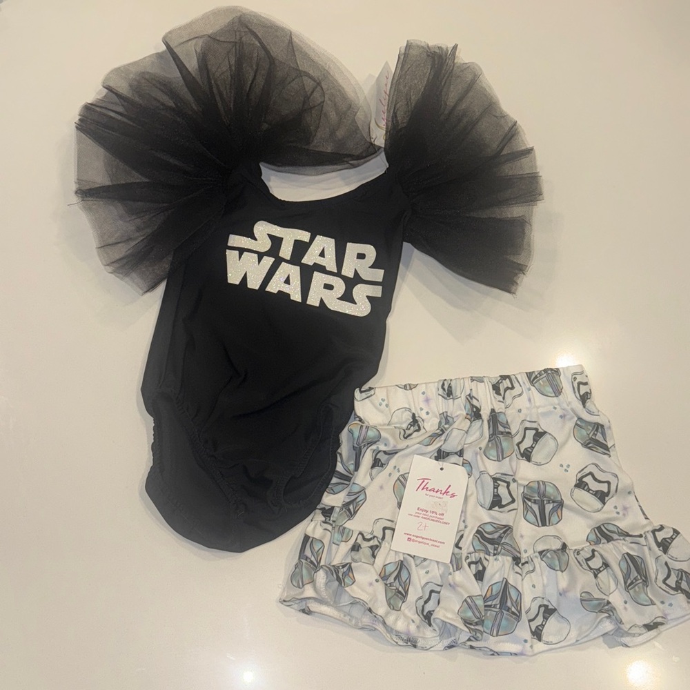 Star Wars Black and White Kids Outfit ADORABLE NWT SIZE 2t